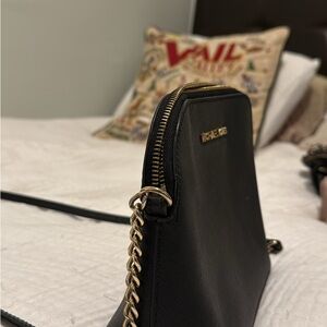 Michael Kors Black Crossbody Bag with Gold Chain Detailing